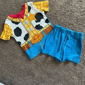 Toy Story Cowboy Themed Toddler Outfit with Blue Shorts